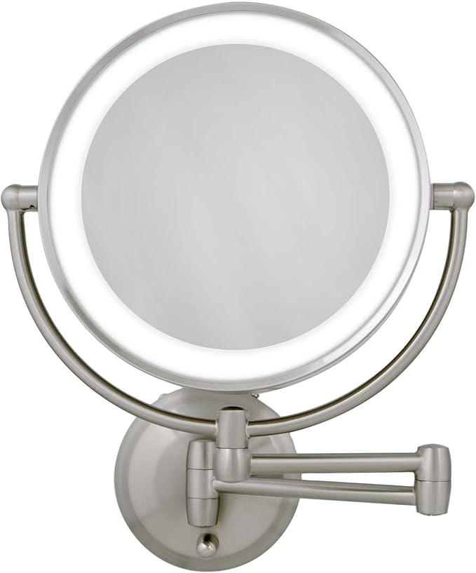 Zadro 11" LED Wall Mounted Makeup Mirror 10X/1X Shaving Mirror Cordless or Battery Operated Vanity Mirrors for Wall