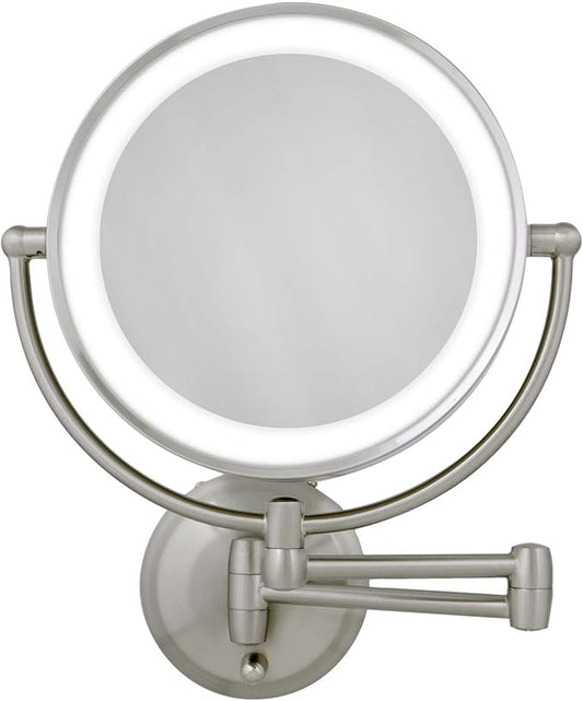 Zadro 11" LED Wall Mounted Makeup Mirror 10X/1X Shaving Mirror Cordless or Battery Operated Vanity Mirrors for Wall