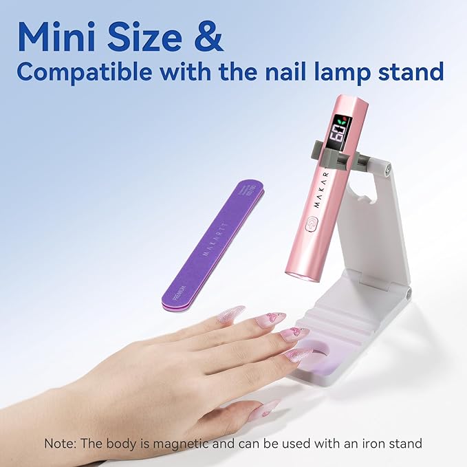 Makartt UV Light for Gel Nails - 3.6W Handheld UV LED Nail Gel Lamp with 3 Beads Portable JERTY Nail Dryer for Fast Curing Nail Tips Rechargeable USB Nail Light with LCD 3 Timers for Home Salon Use