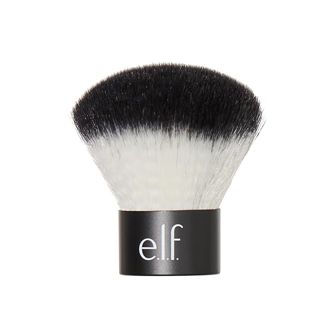 e.l.f. Kabuki Face Brush, Travel-Sized Makeup Brush For Precise & Controlled Application On-The-Go, Vegan & Cruelty-Free