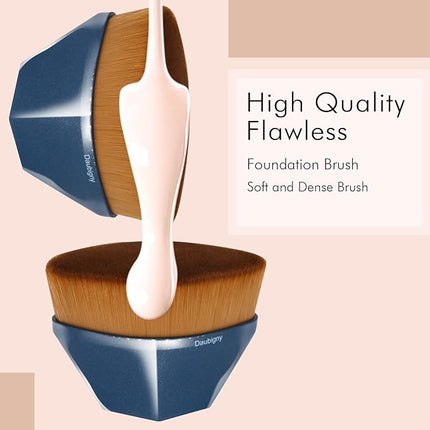 Daubigny Perfect Makeup Brush for Face Blush Foundation Brush for Blending Liquid, Cream or Flawless Powder Cosmetics with Protective Case (Blue)