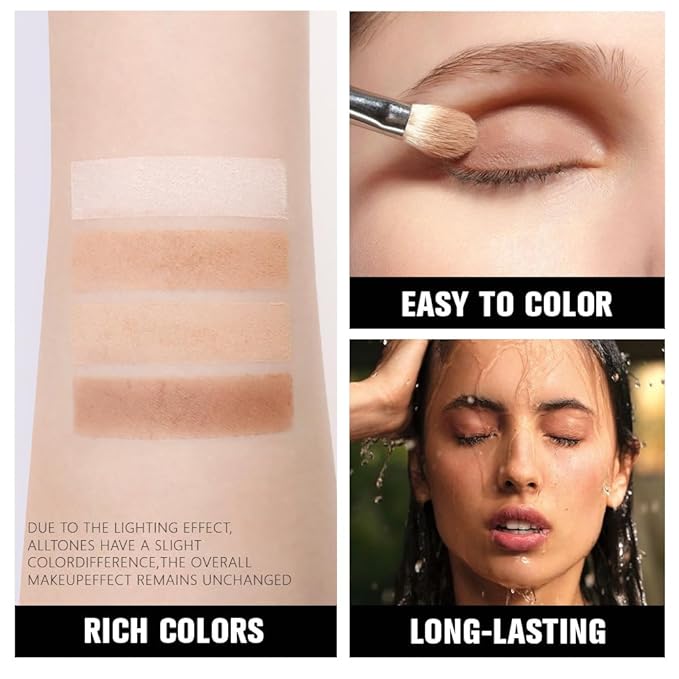 Kaely Powder Eyeshadow Quad, Natural Brown Matte Eyeshadow Palette Makeup, Neutral Eye Shadow Palette for Older Women Pigmented Waterproof, sombras para ojos, Blendable, Cruelty-free, 15