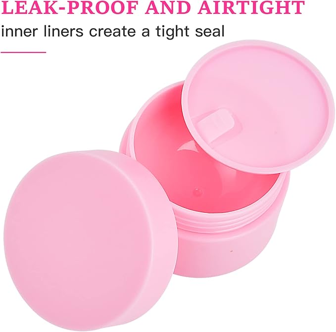 Plastic Containers Akamino White Plastic Lotion Jar with Inner Liners and Dome Lids for Make-up Cosmetic, Creams, Lotions, Refillable Travel Airtight Container Storage (1.25 Oz, 37 ML, 12 PCS, Pink)