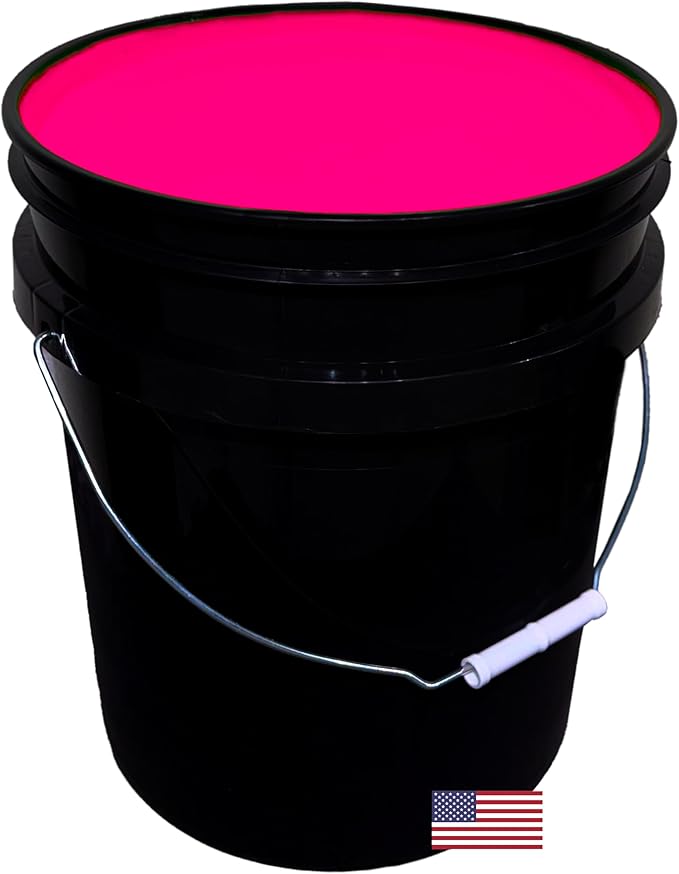 milo UV Neon Pink Washable Party Paint | 5 Gallon Bucket | Bulk Fluorescent Party Paint for Rave, Events, Concerts | Glows UV in Black Light | Made in USA | Safe for Skin, Washable, and Non Toxic