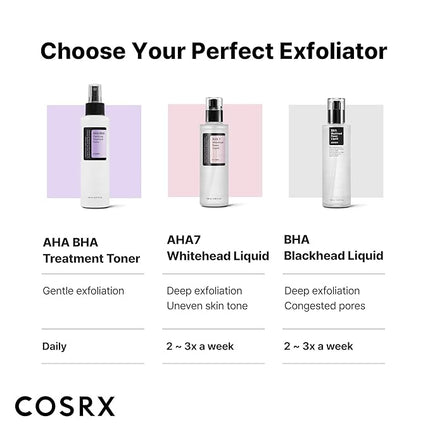 COSRX AHA/BHA Treatment Toner 5.07 fl.oz/ 150ml, Facial Exfoliating Spray for Whiteheads, Pores, & Uneven Skin, Korean Toner, Not Tested on Animals, Korean Skin Care