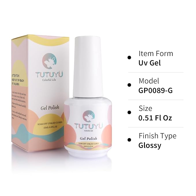 Gold Metallic Glitter Gel Polish,15ml UV/LED Soak Off Sparkly Gold Yellow Chrome Gel Nail Polish Kit for Manicure Salon or DIY Nail Art at Home,Party Holiday Color Gel Gift - GP0089