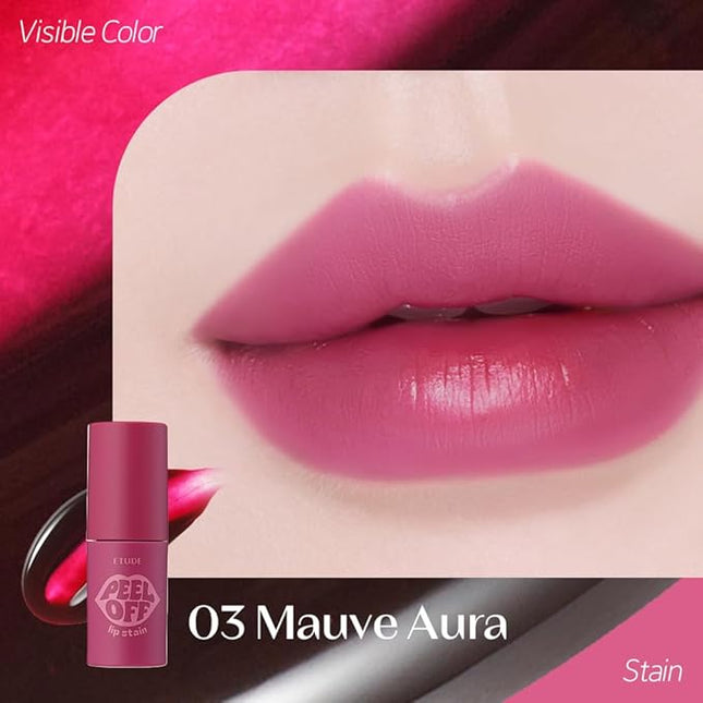 ETUDE Dear Darling Peel Off Lip Stain (Mauve Aura) – Teen girl gifts, Hydrating Hydrogel Tint, Fruity scent, Long Lasting & Waterproof, High Pigment, Easy Peel Off, All‑Day Color Lip Tattoo