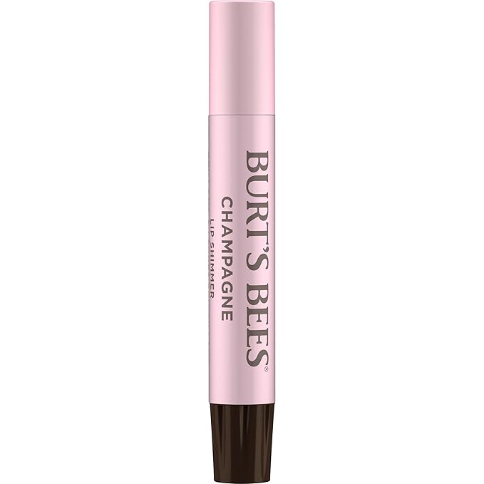 Burt's Bees Shimmer Lip Tint Set, Tinted Lip Balm Stick, Moisturizing for All Day Hydration with Natural Origin Glowy Pigmented Finish & Buildable Color, Champagne (4-Pack)