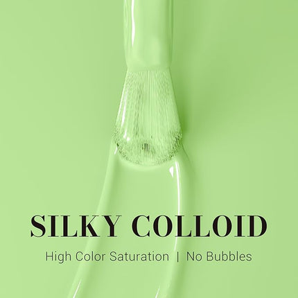 MelodySusie Light Green Gel Nail Polish,0.5fl oz Nails Soak Off UV LED Bright Apple Green Gel Polish Nail Art Manicure Salon DIY Nail Design Decoration at Home Gift for Women-1658