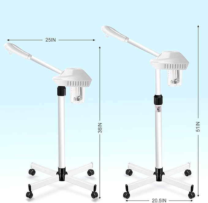 Professional Facial Steamer for Atomization Humidifier Atomizer, Adjustable Height and Angle, Face Steamer Clean Skin Firming Pores and Moisturizing Suitable for a Beauty, Spa, at Home