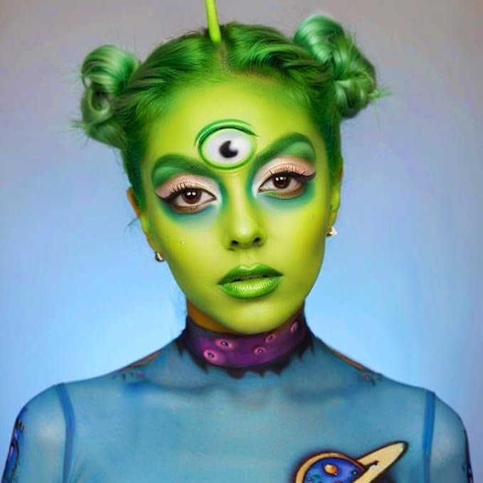 Mysense Ogre Green Face Body Paint,Water Based Washable Face Paint,Cream Body Paint for Adults and Children,Green Face Painting for Halloween SFX Alien Disgust Goblin Zombie Cosplay Makeup,0.6oz