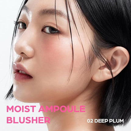 House of Hur Moist Ampoule Blusher with 50% Moisture Essence | Hydrating & Long-Lasting Blush | 0.33 fl. oz. (9 Shades) - Deep Plum