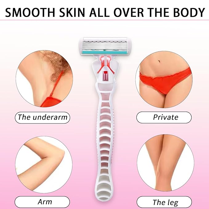 Razors for Women Sensitive Skin，6 blade Lady Shaving Razor for Women, Women’s razors for Shaving Including 1 Travel Razors for Women with 19 Blade Refills