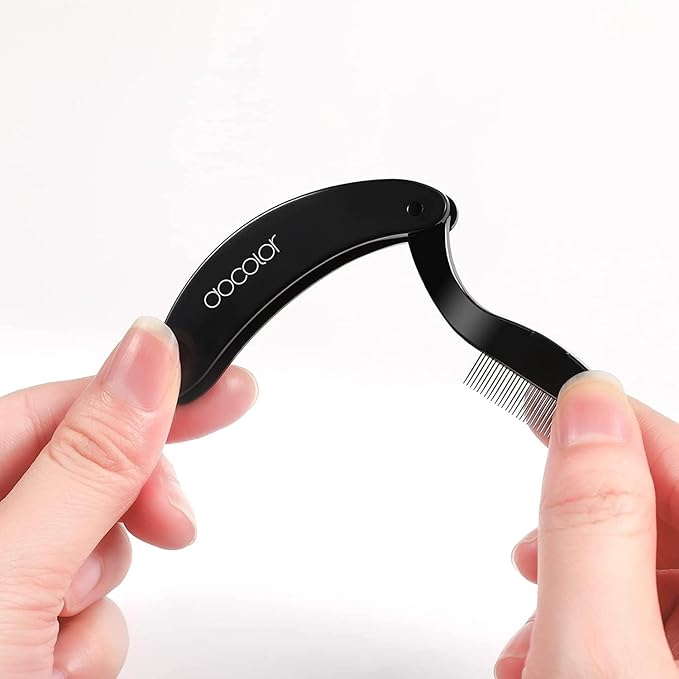 docolor Foldable Eyelash Comb 2 PCS Separator Folding Lash Comb Eyebrow Mascara Applicator Eyelash Definer Arc Designed Cosmetic Brushes Tool