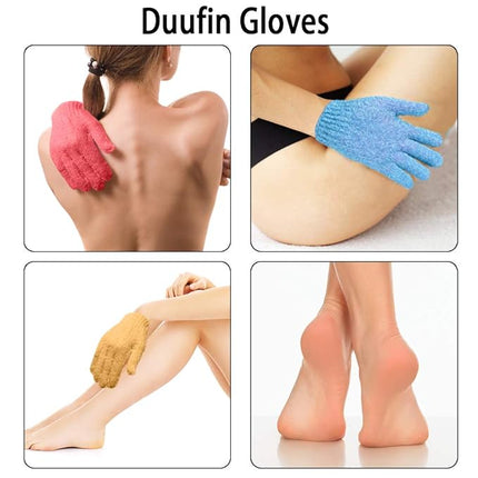 Duufin 28 Pcs Exfoliating Gloves Body Scrub Bath Gloves Exfoliator Body Wash Glove for Shower, Spa, Massage and Body Scrubs