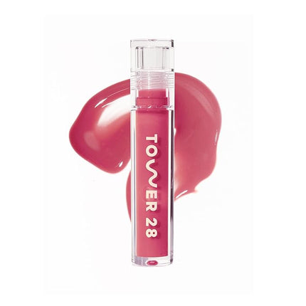 Tower 28 ShineOn Milky Lip Jelly, COCONUT, Non-Sticky, Hydrating Vegan Lip Gloss in Milky Rosy Pink, Apricot and Raspberry Seed Oil, Moisturizing, Clean, Cruelty Free