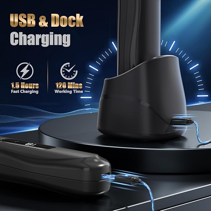 Electric Razor Body Hair Trimmer for Men & Women, Waterproof Electric Foil Shaver for Face, Groin,Arm,Back,Legs & Chest, Wet/Dry Painless Groomer with Ceramic Blade, Travel Razors Gift for Him, Black