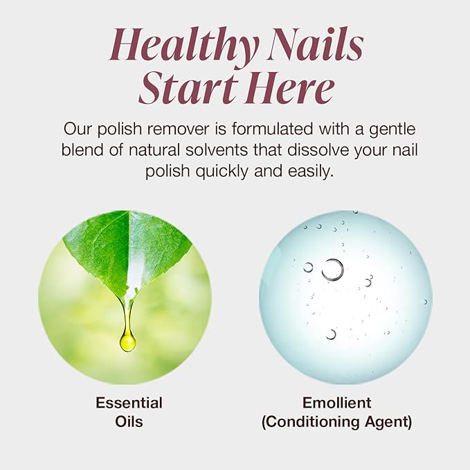 Mineral Fusion Nail Polish Remover - Acetone-Free Nail Care with Natural Solvents - Non Drying Liquid Formula - TSA-friendly Travel Size - 3 fl oz