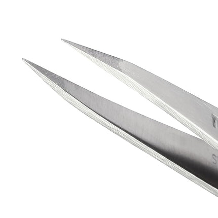 Tweezerman Steel Point Tweezer, Silver, 2 x 6 inches, Modern, Professional Quality for Eyebrow Precision, Facial and Ingrown Hair Removal