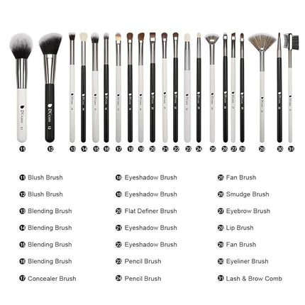 DUcare Professional Makeup Brushes Set 31Pcs Panda Series Makeup Brush Set Kabuki Foundation Blending Face Powder Blush Concealers Eye Shadows With Leather Case Organizer