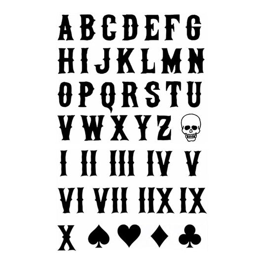 Gothic Alphabet & Roman Numerals Temporary Tattoos - Customizable Waterproof & Realistic Semi-Permanent Tattoos for Dates & Names