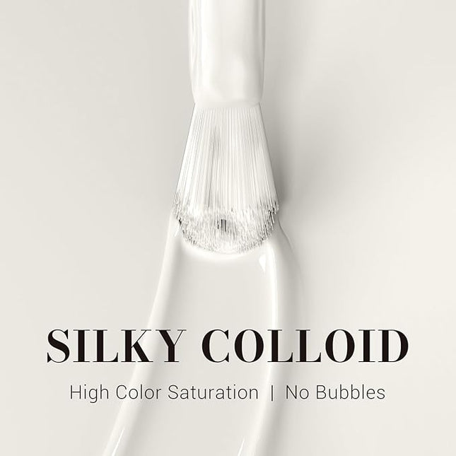 MelodySusie White Gel Nail Polish,0.5fl oz Nails Soak Off UV LED Milky White Gel Polish Christmas Gift for Women Nail Art Manicure Salon DIY Nail Design Decoration at Home-595-A2202