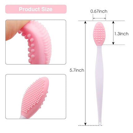 Silicone Lip Scrub Brush - Double-Sided Exfoliating Tool for Dark and Chapped Lips, Cleaner for Smoother and Fuller Appearance（4PC）
