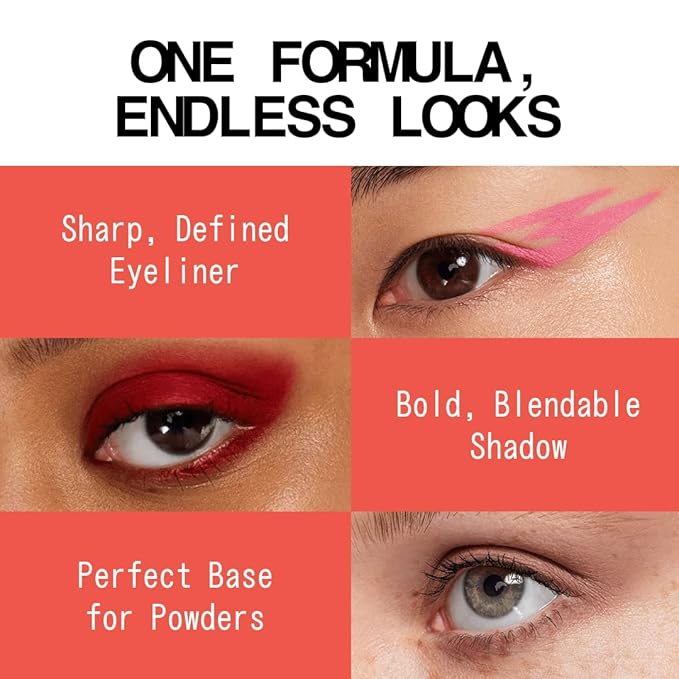 aboutface Matte Fluid Eye Paint Spectre – High-Pigment Liquid Eyeshadow, Long-Lasting, No-Budge Matte Finish, Vegan & Cruelty-Free (Bright Red/Orange)