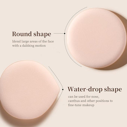 MOHOPE 8Pcs Air Cushion Makeup Sponges for Foundation with Portable Box | Latex-Free Blending Sponge for Liquid, Cream, Foundation and Powder | Round Powder Puff | Mix