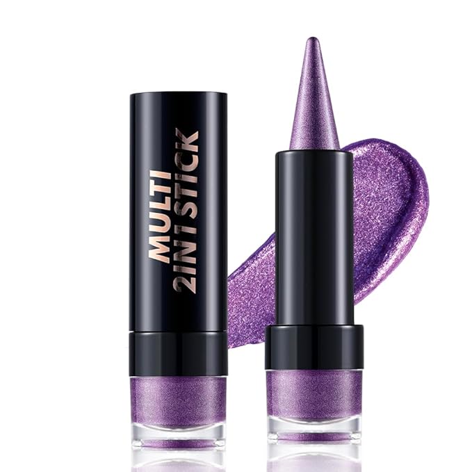 AMY'S DIARY Lilac Bloom Eye shadow & Eyeliner Stick 2-in-1, Purple Cream Eyeshadow Pencil + Gel Eyeliner | Waterproof, Smudge-Proof Eye Makeup Crayon for woman, Face & Lip | Twist-Up Eye Shadow Pen