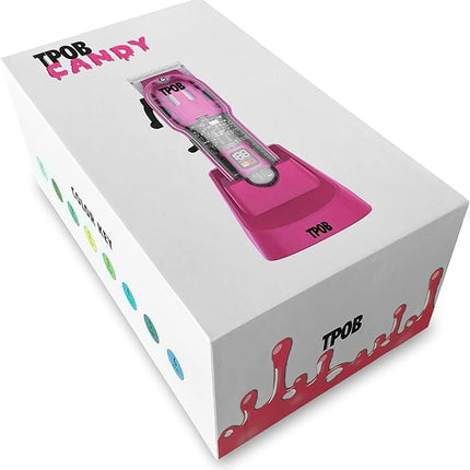 TPOB Slime 2 Candy Edition Barber Hair Clippers for Men 6800 RPM with Matte Pink Case and Taper Blade
