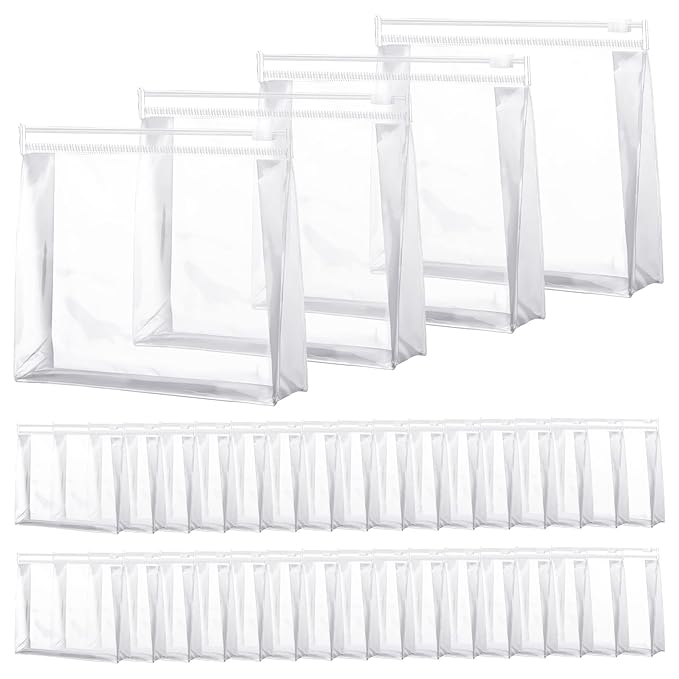 Xuniea 50 Pcs Mini Clear Makeup Bag Small Clear Zipper Pouch Travel Plastic Cosmetic Organizer Waterproof for Toiletries Swimsuit Bikini Bathing Suit(5.9 x 5.1 x 1.45 in,Transparent)