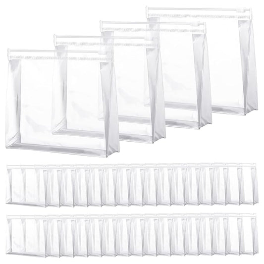 Xuniea 50 Pcs Mini Clear Makeup Bag Small Clear Zipper Pouch Travel Plastic Cosmetic Organizer Waterproof for Toiletries Swimsuit Bikini Bathing Suit(5.9 x 5.1 x 1.45 in,Transparent)