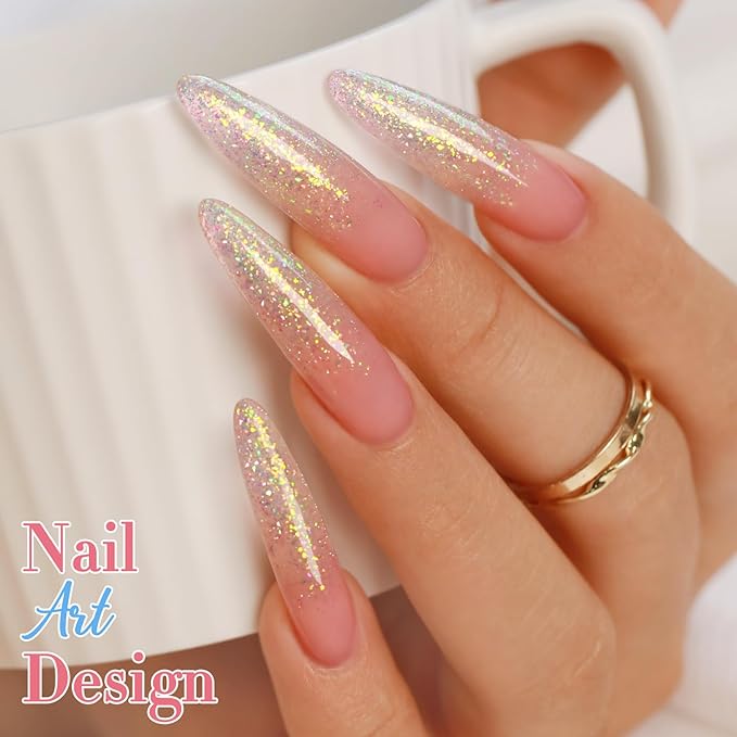 Double Rhythm 0.5Oz Glitter Gel Polish Shimmer Reflective Color for Nail Art Salon DIY Soak Off 15ml Nail Lamp Gel Polish at Home (Pink-B1161)