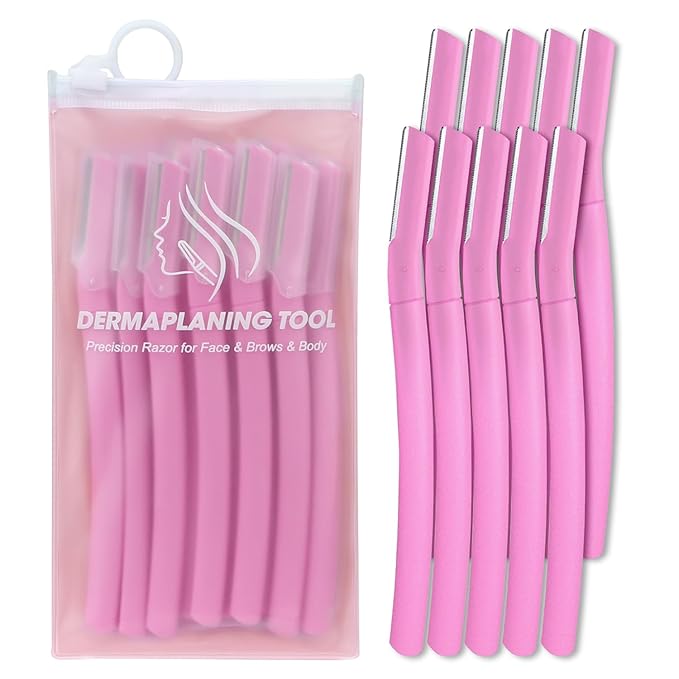 Dermaplane Razor for Women Face, Precision Face Razors for Women, Dermaplaning Tool, Eyebrow Razor, Skin-friendly Microblades with Protective Cap