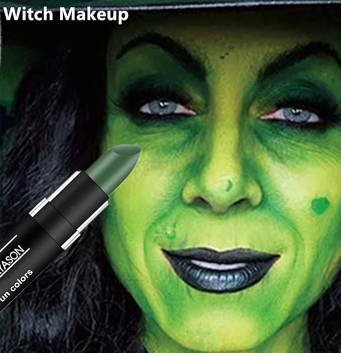 Go Ho Green Cream-Blendable Stick,Green Eye Black,High Pigment Face Body Paint,Hypoallergenic Camo/Hunting Face Paint Stick,Safe Facepaint for Halloween SFX Witch Makeup