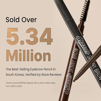 PERIPERA Speedy Skinny Brow (12 MILKY TAUPE),1.5mm Precise Eyebrow Pencil, Dual-Sided Fine Tip Shades, Define Fills Brow Make up, K Beauty, Korean Make-up