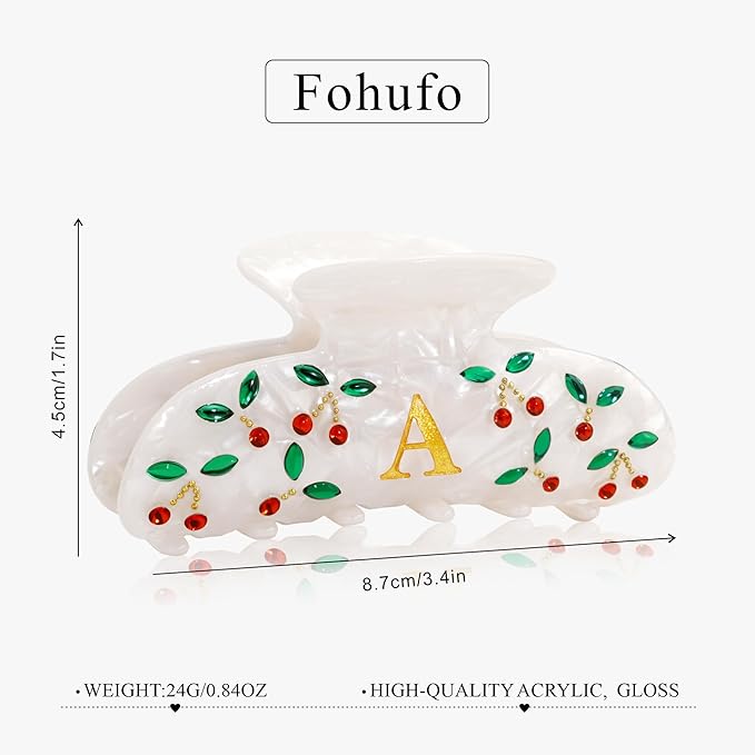 Bridesmaid Gifts Hair Clips for Women, Personalized Bridesmaid Gift Cute Letter Cherry Claw Clips, Wedding Gift, Bridesmaid Gifts, Birthday Gifts, Christmas Gift, Letter E