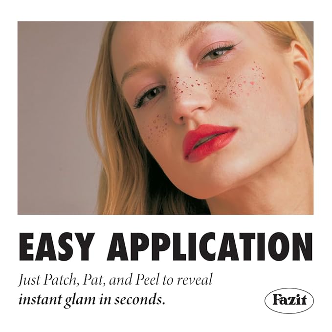 Fazit Makeup Patches - Sweetheart Speckles - Face Glitter Makeup Speckles - Glow Up Makeup Patches - Face Glitter Speckles Patches - Cute Glitter Makeup Accessories For Women - 6 count