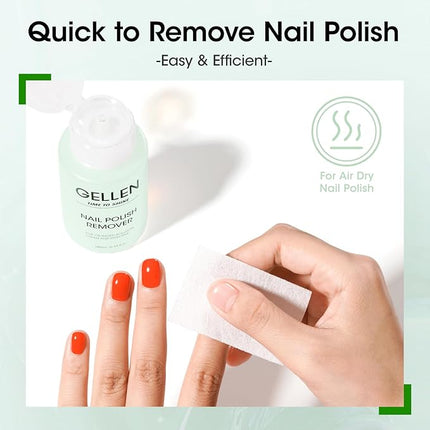 Gellen Nail Polish Remover, Non Acetone Nail Polish Removal for Regular Nail Polishes, Jasmine Scent Healthy Nail Polish Remover with Easy Push-down Pump, 6.09 Fl Oz