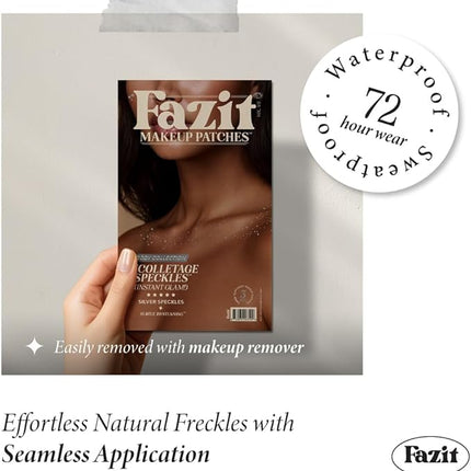 Fazit Makeup Patches - Silver Decollatage Speckles - Glow Up Make-Up Patches - Cute Glitter Makeup Accessories For Women - Cosmetic Glitter