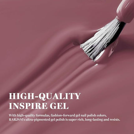 RARJSM Dirty Rose Gel Nail Polish 1PCS 15ML Long Lasting Opaque Milky Gray Rose Creamy Gelpolish Soak off U V Curing Required Nail Art French Manicure Salon DIY at Home