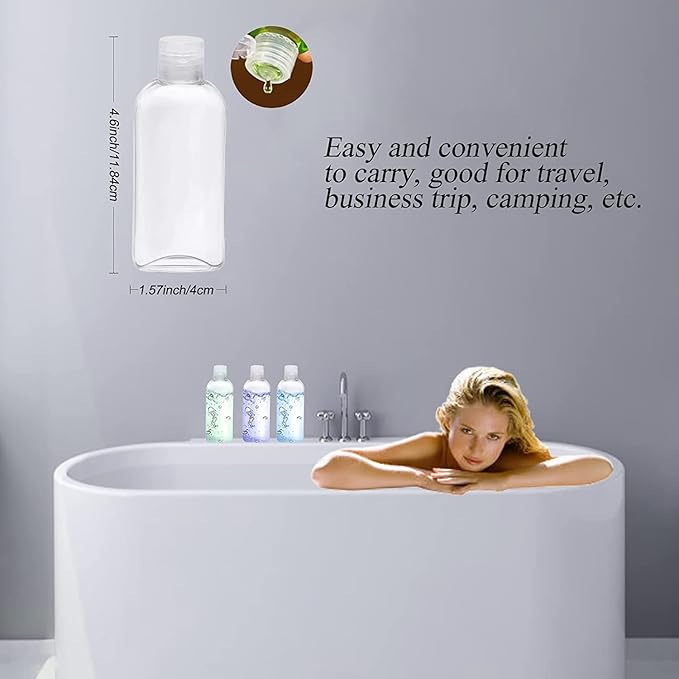 GIMS 5-Pack 3.4 oz TSA-Approved Travel Bottles with Flip Cap, Leak-Proof Containers and Clear Toiletry Bag