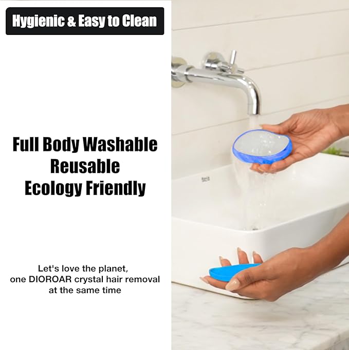 Crystal Hair Eraser,Upgrade Crystal Hair Remover,Physical Nano Glass Hair Removal Device,Painless Epilator and Exfoliator Without Shaver for Quick Soft Silky Skin(Royal Blue)