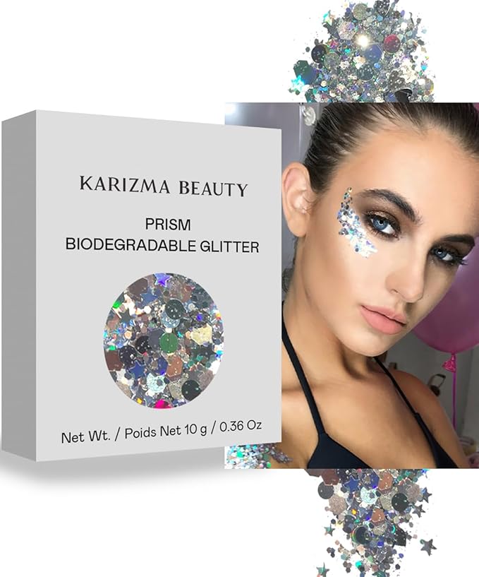 Prism Biodegradable Chunky Glitter // Karizma Beauty Bio Glitter Eco Glitter Face Glitter 10g