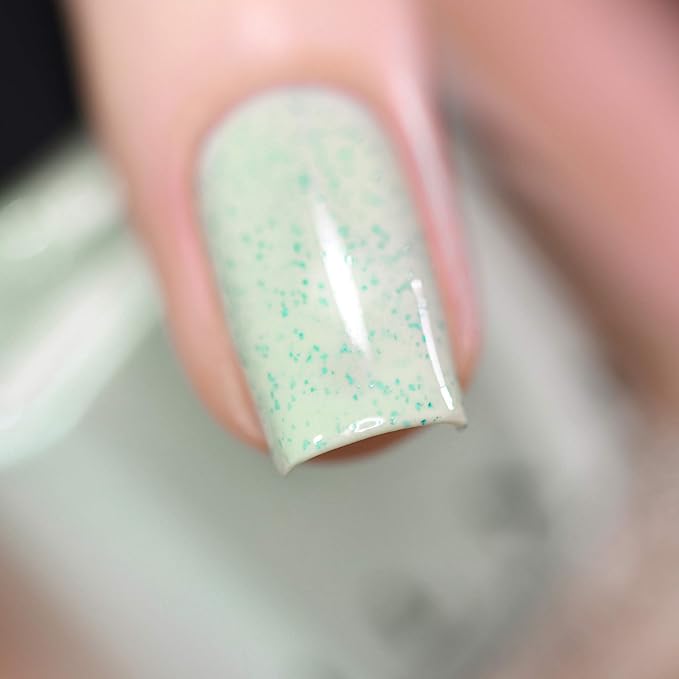 ILNP Dew Drop - Pastel Mint Speckled Nail Polish, Chip Resistant, 7-Free, Non-Toxic, Vegan, Cruelty Free, 12ml