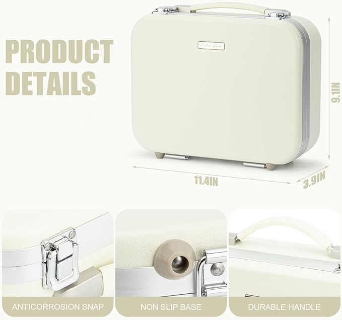 Travel Makeup Train Case With LED Lights, 3 Brightness Adjustable Portable Makeup Organizer, Professional Adjustable Divider Storage Waterproof Makeup Train Case Accessories and Toolboxes