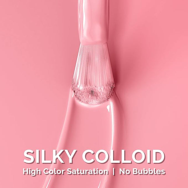 MelodySusie Pink Gel Nail Polish,0.5fl oz Nails Soak Off UV LED Pastel Pink Gel Polish Gift for Women Nail Art Manicure Salon DIY Nail Design Decoration at Home-1753