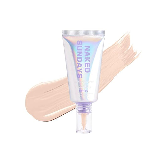 Naked Sundays BeautyScreen™ SPF 50 Mineral Peptide Foundation Tint – 2-in-1 Skin Tint & Mineral Sunscreen | Radiant, Buildable Coverage, Acne-Safe, Infused with Peptides (1.5 Fair Cool, 1.01 Oz)