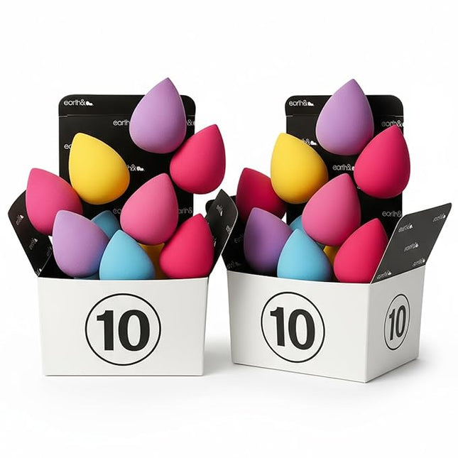 Earth & I 20 Piece Makeup Sponges for Face, Blender Sponge, Make Up Blender Sponges for Face, Foundation Applicator, Makeup Disposable Applicators, Cosmetic Sponges, Make Up Accessories